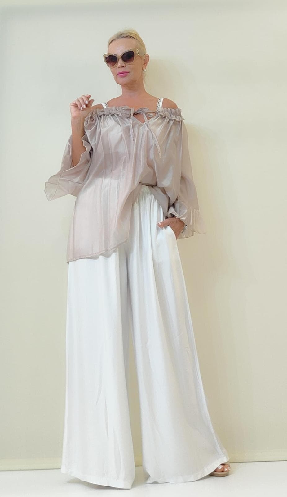 Noutati - Compleu Bluza Volane Mauve