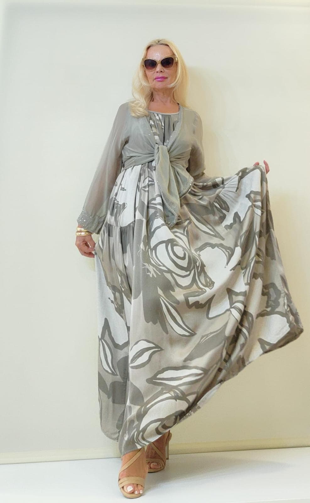 Noutati - Rochie Maxi Botanical Sage